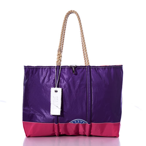 Vintage Purple and Fuchsia Ogunquit Beach Tote