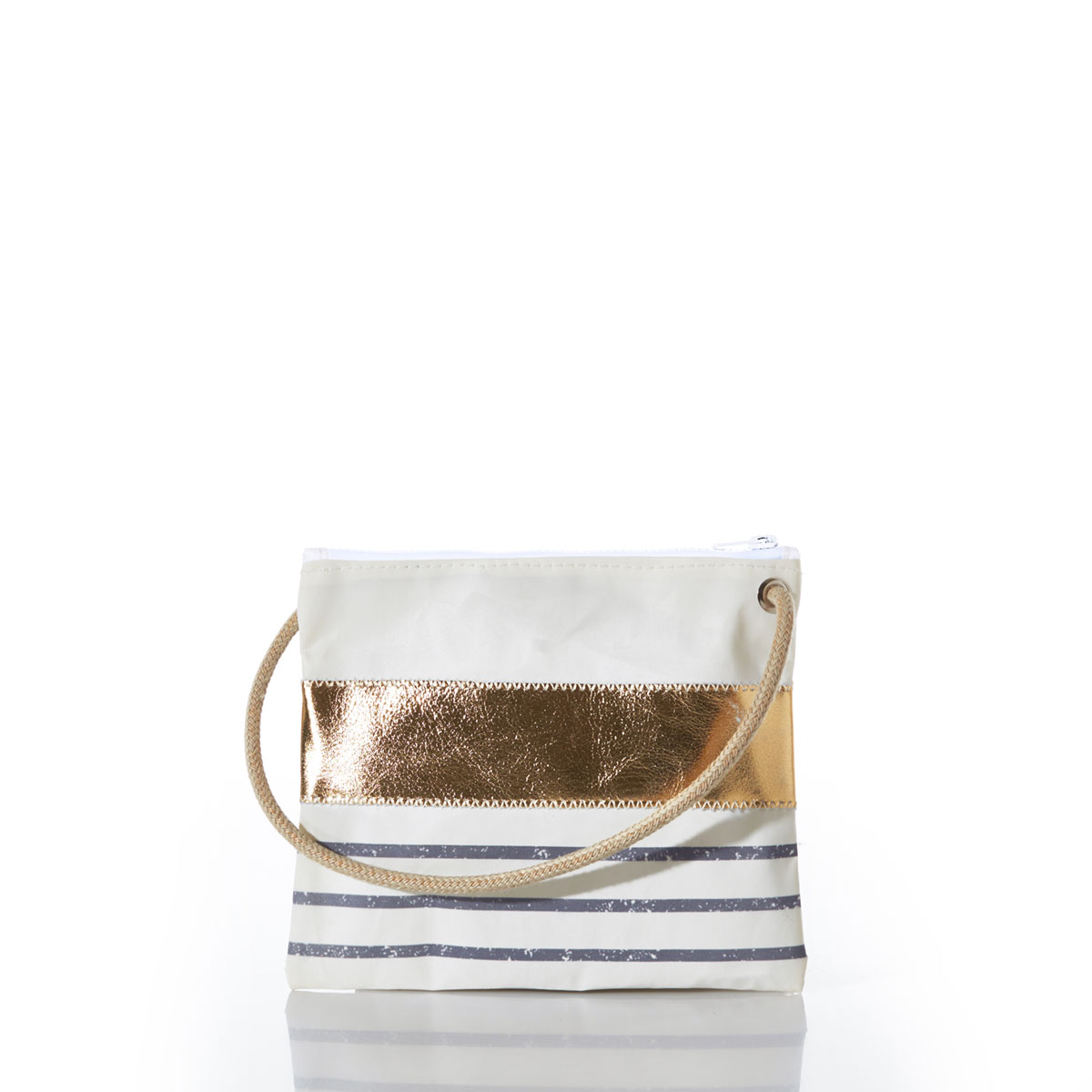 Grey Mariner Stripe Slim Crossbody Bag