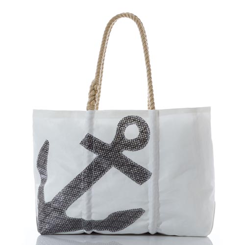 Black High Performance Sail Anchor Large Tote