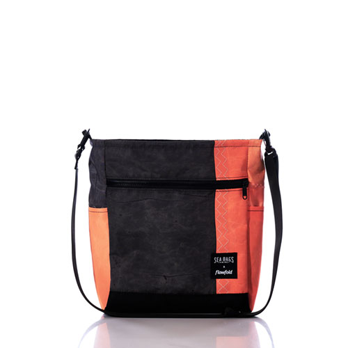 Vintage Orange and Black Medium Voyager Crossbody