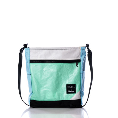 Vintage Aqua and Blue Medium Voyager Crew Crossbody