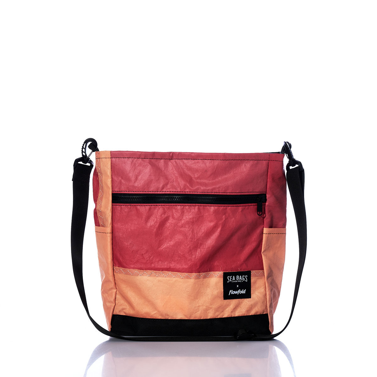 Vintage Red and Peach Medium Voyager Crew Crossbody