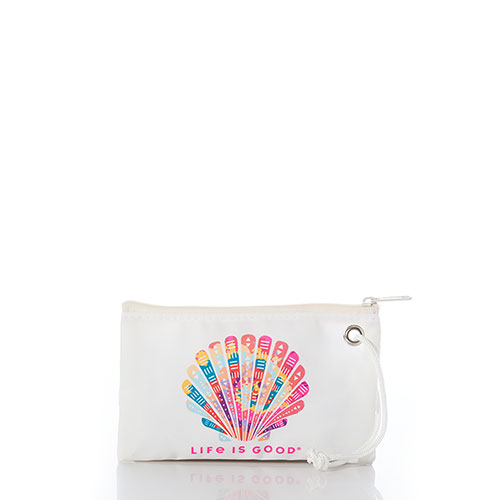 Life is Good Multicolor Shell Wristlet