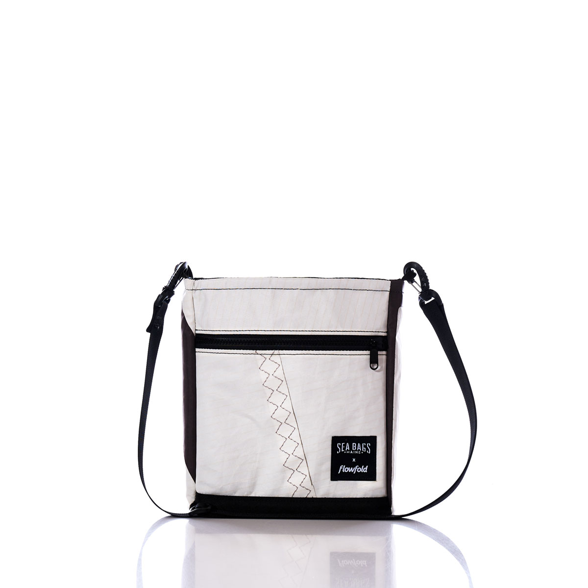 Vintage White and Black Small Voyager Crew Crossbody