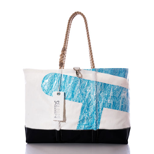 Vintage Blue Letters Ogunquit Beach Tote
