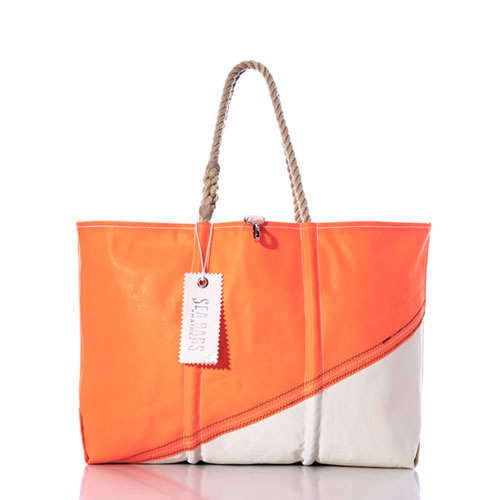 Vintage Neon Orange Large Tote