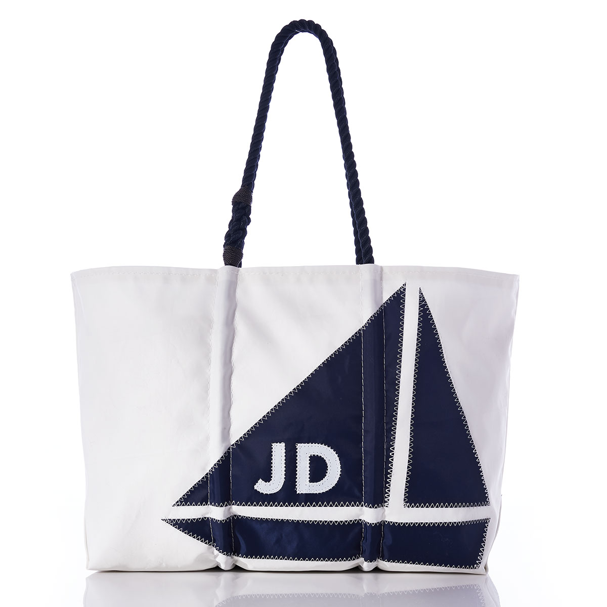 Boat Name Custom Beach Tote Bag with Anchor Print