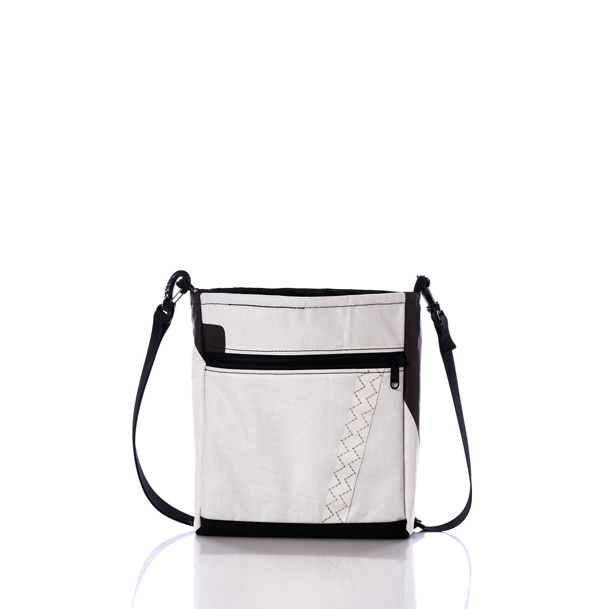 Vintage White and Black Small Voyager Crew Crossbody