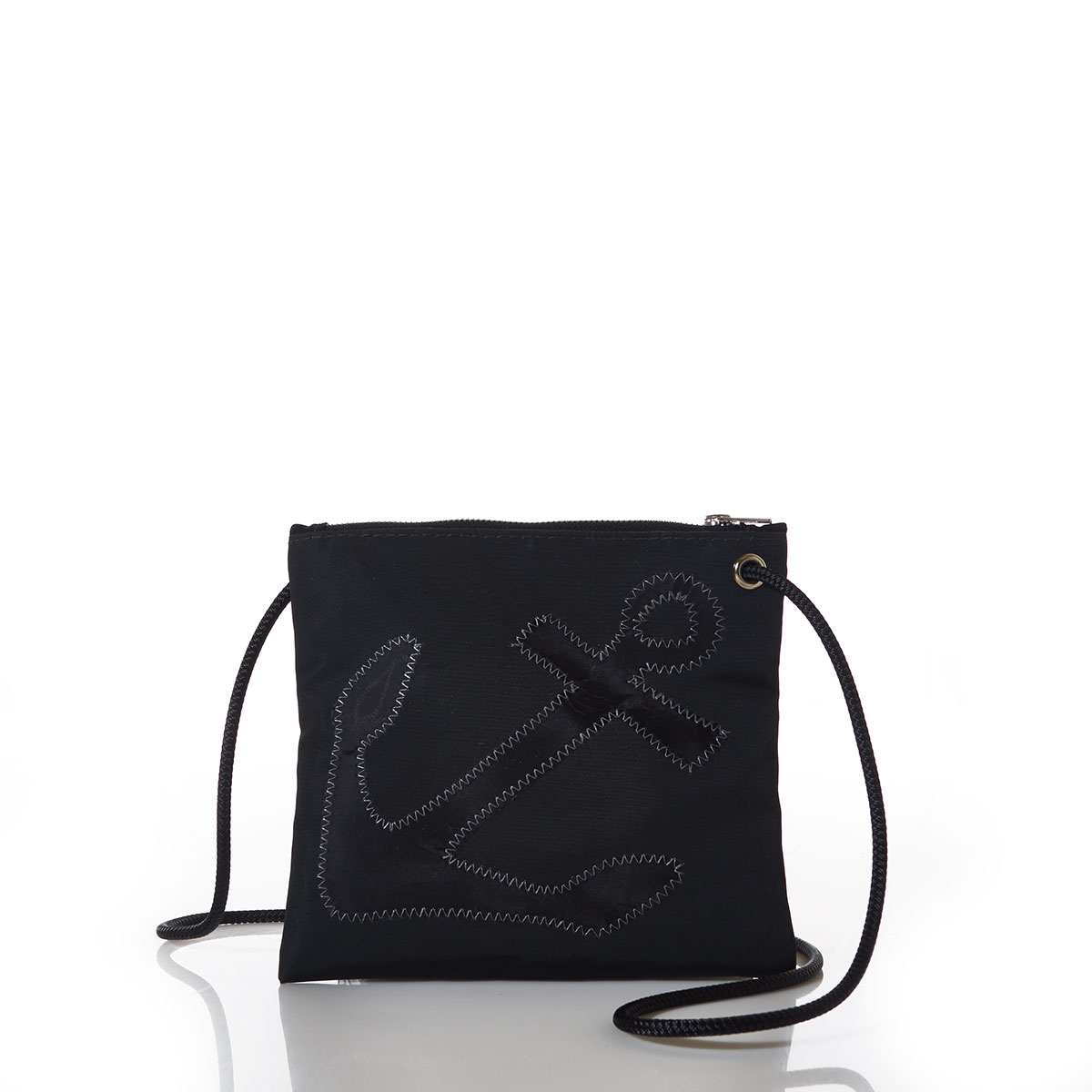 Black-on-Black Anchor Slim Crossbody Bag