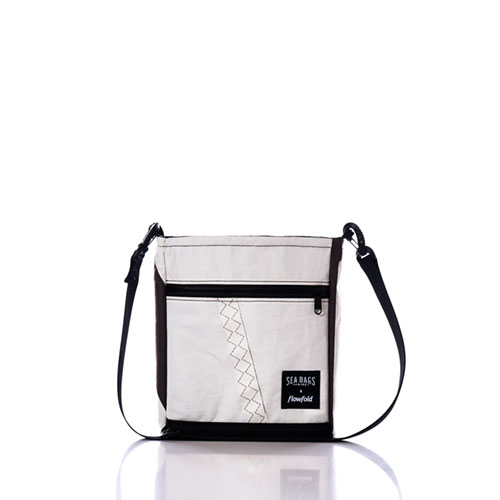 Vintage White and Black Small Voyager Crew Crossbody