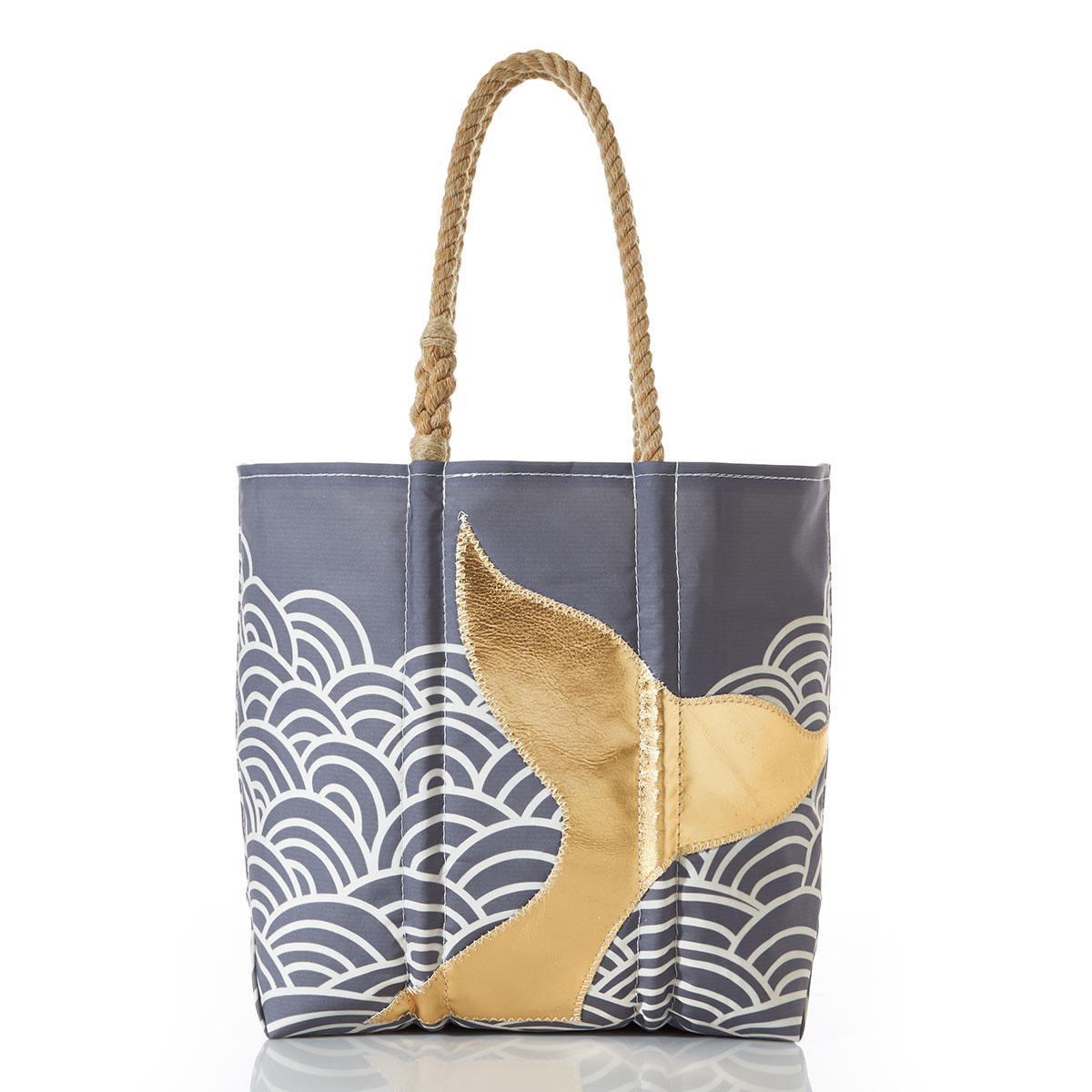 Gold Mermaid Tail and Waves Tote