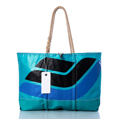 Vintage Teal Graphic Ogunquit Beach Tote