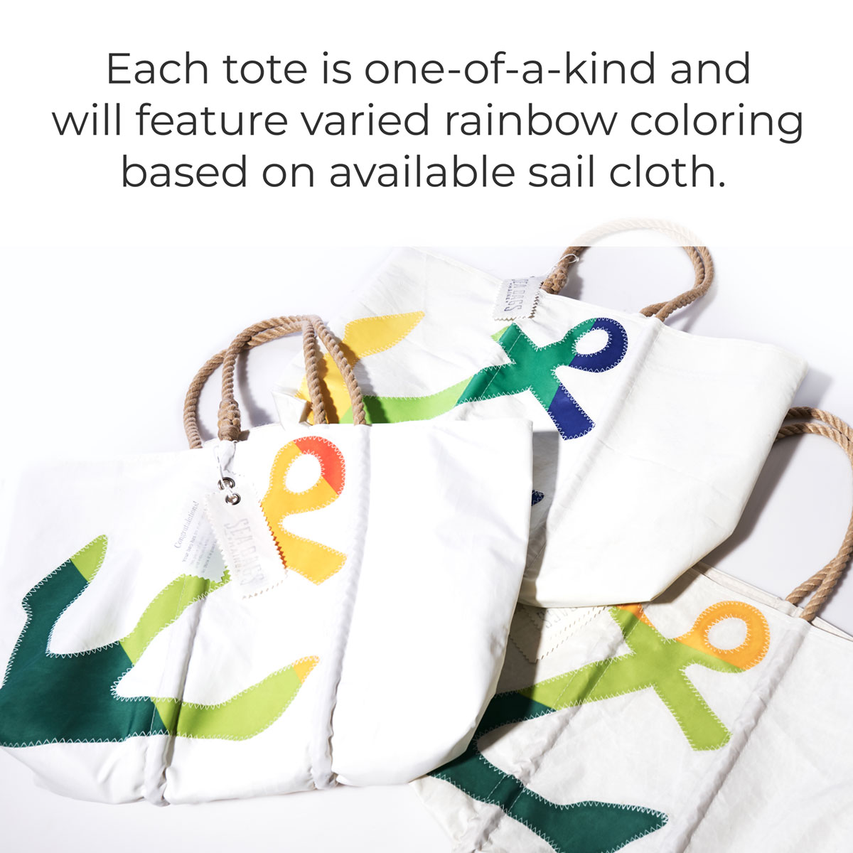 Rainbow Anchor Large Tote Yellow/Green