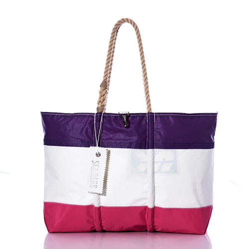 Vintage Purple and Fuchsia Ogunquit Beach Tote