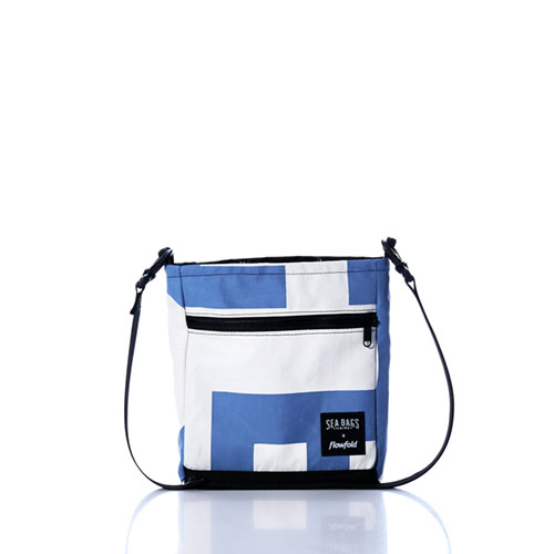 Vintage Blue and White Small Voyager Crew Crossbody