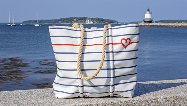 Sea Bags Sailor Stripe Heart Tote