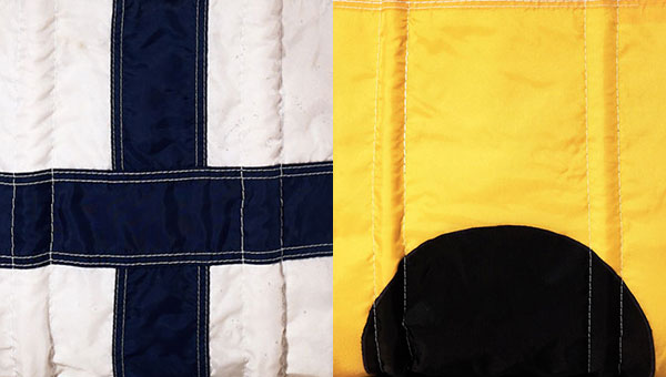 High-resolution close-up signal flag tote textures